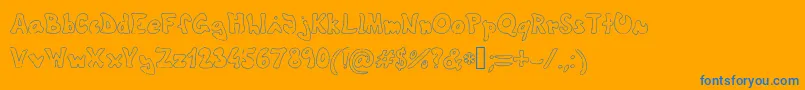 Theshyfamilyoutlinefont-fontti – siniset fontit oranssilla taustalla