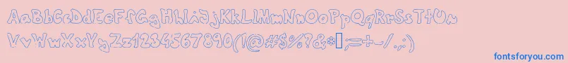 Theshyfamilyoutlinefont Font – Blue Fonts on Pink Background