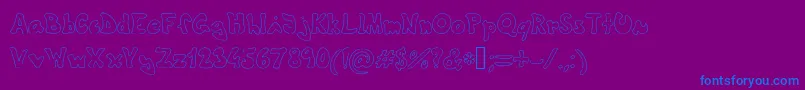 Theshyfamilyoutlinefont Font – Blue Fonts on Purple Background