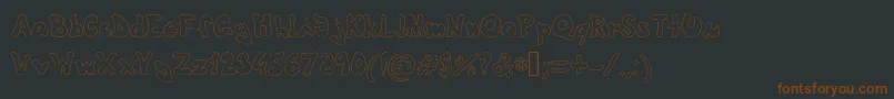 Theshyfamilyoutlinefont Font – Brown Fonts on Black Background