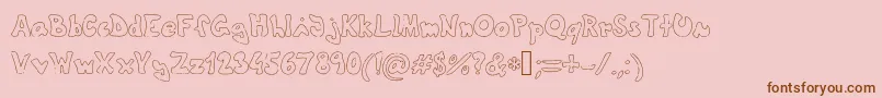 Theshyfamilyoutlinefont-Schriftart – Braune Schriften auf rosa Hintergrund