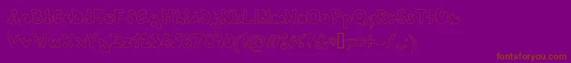 Fonte Theshyfamilyoutlinefont – fontes marrons em um fundo roxo