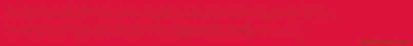 Theshyfamilyoutlinefont Font – Brown Fonts on Red Background