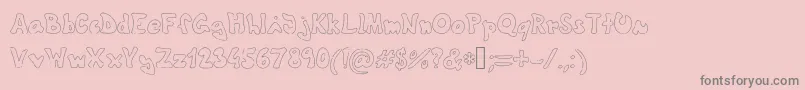 Подробнее о шрифте Theshyfamilyoutlinefont Шрифт Theshyfamilyoutlinefont – серые шрифты на розовом фоне
