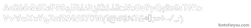 Шрифт Theshyfamilyoutlinefont – серые шрифты на белом фоне