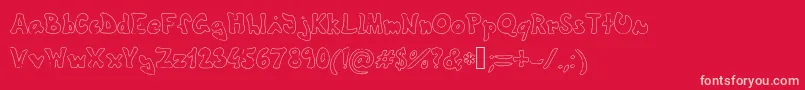 Theshyfamilyoutlinefont Font – Pink Fonts on Red Background