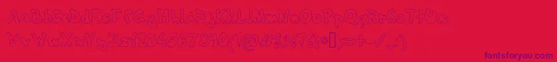 Fonte Theshyfamilyoutlinefont – fontes roxas em um fundo vermelho