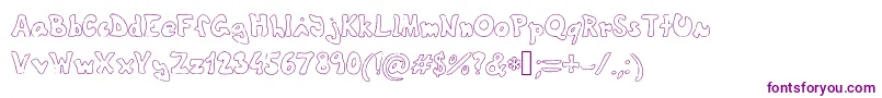 Theshyfamilyoutlinefont Font – Purple Fonts on White Background