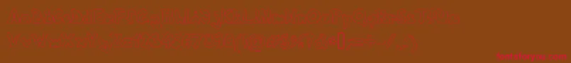 Saiba mais sobre a fonte Theshyfamilyoutlinefont Fonte Theshyfamilyoutlinefont – fontes vermelhas em um fundo marrom