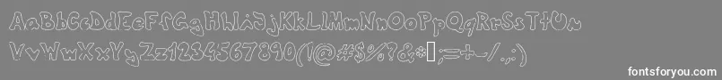 フォントTheshyfamilyoutlinefont – 灰色の背景に白い文字