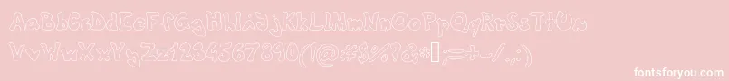 フォントTheshyfamilyoutlinefont – ピンクの背景に白い文字