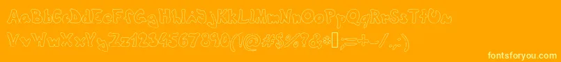 Theshyfamilyoutlinefont Font – Yellow Fonts on Orange Background