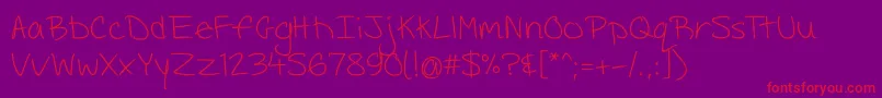 Bamitsandrea Font – Red Fonts on Purple Background