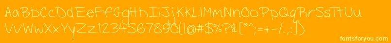 Bamitsandrea Font – Yellow Fonts on Orange Background