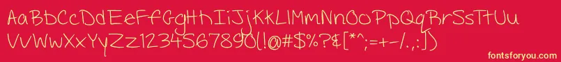 Bamitsandrea Font – Yellow Fonts on Red Background