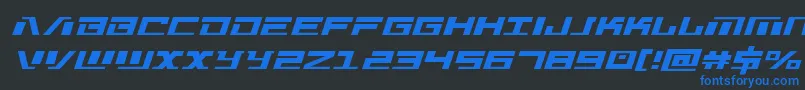 Warmachine Font – Blue Fonts on Black Background