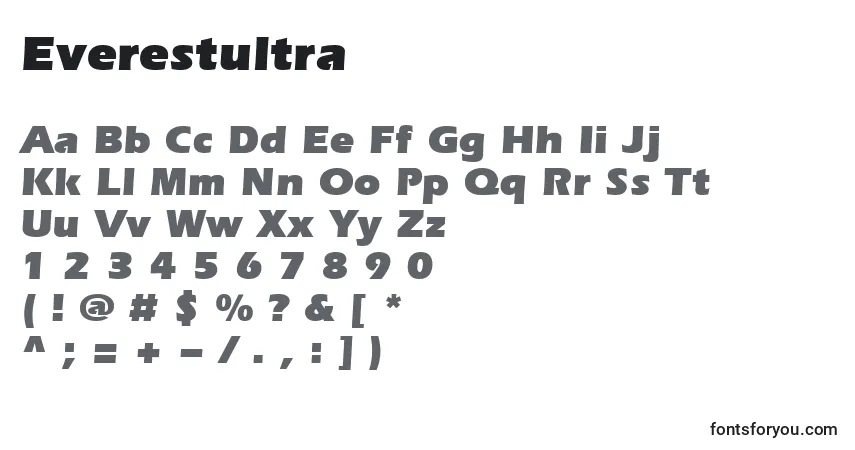 Шрифт Everestultra – алфавит, цифры, специальные символы