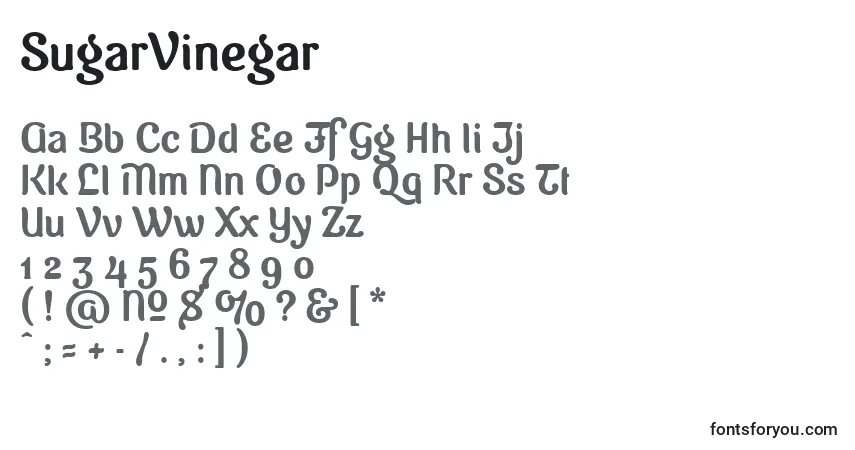 Schriftart SugarVinegar – Alphabet, Zahlen, spezielle Symbole