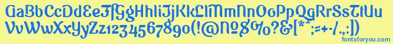 SugarVinegar Font – Blue Fonts on Yellow Background