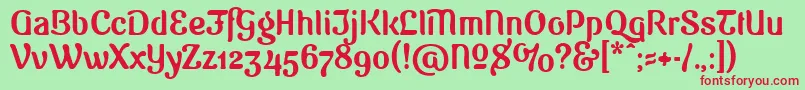 SugarVinegar Font – Red Fonts on Green Background