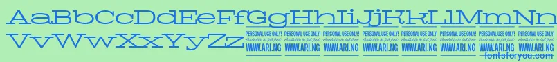 フォントPigeonlightPersonal – 青い文字は緑の背景です。