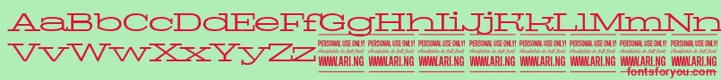 PigeonlightPersonal Font – Red Fonts on Green Background