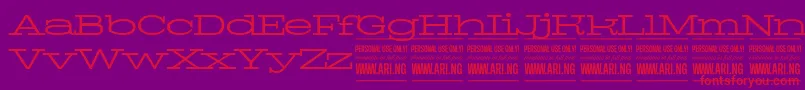 Czcionka PigeonlightPersonal – czerwone czcionki na fioletowym tle