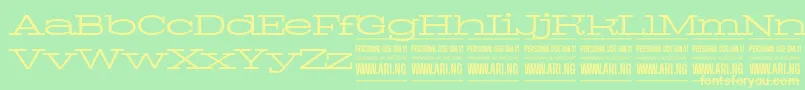 Шрифт PigeonlightPersonal – жёлтые шрифты на зелёном фоне