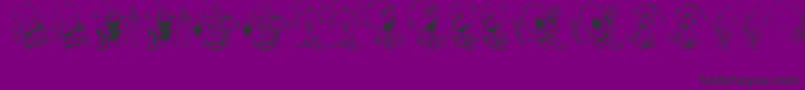 DtJanisJeffsHappyDaze-fontti – mustat fontit violetilla taustalla