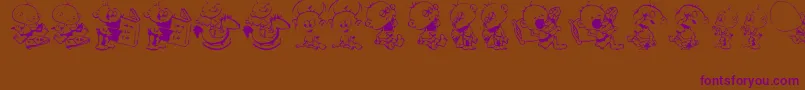 DtJanisJeffsHappyDaze Font – Purple Fonts on Brown Background
