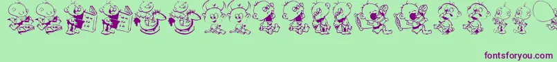 DtJanisJeffsHappyDazeフォントについての詳細 フォントDtJanisJeffsHappyDaze – 緑の背景に紫のフォント