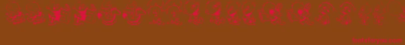 DtJanisJeffsHappyDaze Font – Red Fonts on Brown Background