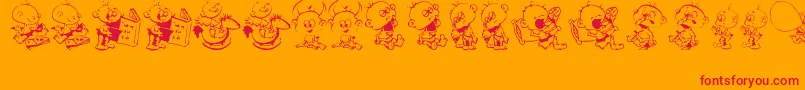 DtJanisJeffsHappyDaze Font – Red Fonts on Orange Background