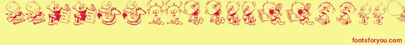 DtJanisJeffsHappyDaze Font – Red Fonts on Yellow Background