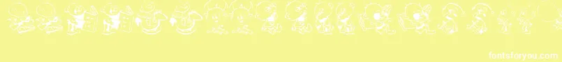 DtJanisJeffsHappyDazeフォントについての詳細 フォントDtJanisJeffsHappyDaze – 黄色い背景に白い文字