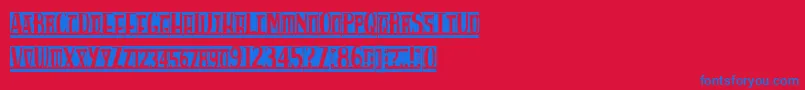 Spankys Bungalow Blanco Font – Blue Fonts on Red Background