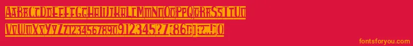 Spankys Bungalow Blanco Font – Orange Fonts on Red Background