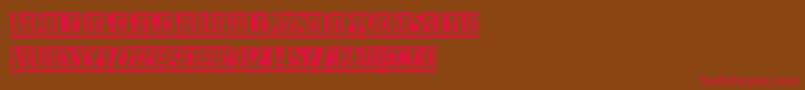 Spankys Bungalow Blanco-Schriftart – Rote Schriften auf braunem Hintergrund