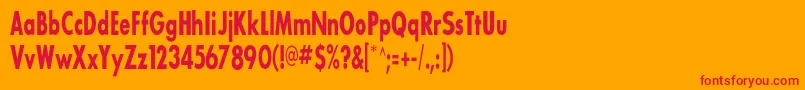 Sansserifbldflfcond Font – Red Fonts on Orange Background