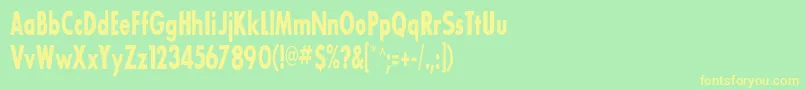 Sansserifbldflfcond Font – Yellow Fonts on Green Background
