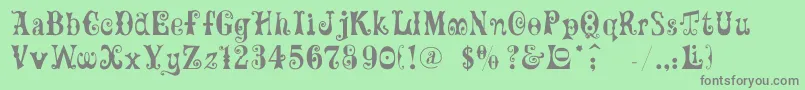 Mardigras Font – Gray Fonts on Green Background