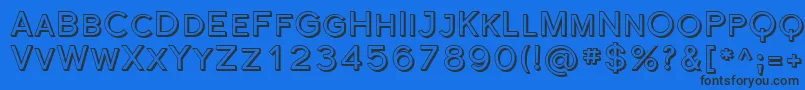 Шрифт Sfflorencesansscshaded – чёрные шрифты на синем фоне