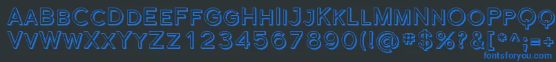 Шрифт Sfflorencesansscshaded – синие шрифты на чёрном фоне