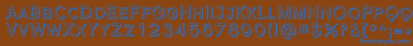 フォントSfflorencesansscshaded – 茶色の背景に青い文字