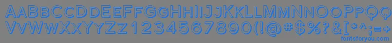 Sfflorencesansscshadedフォントについての詳細 フォントSfflorencesansscshaded – 灰色の背景に青い文字