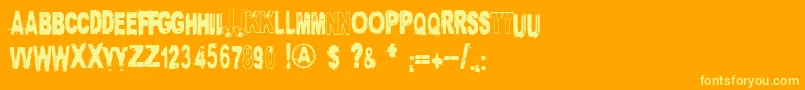 Projectx-Schriftart – Gelbe Schriften auf orangefarbenem Hintergrund