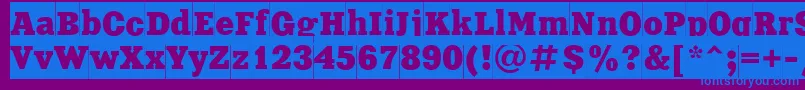 Więcej informacji o czcionce Xnc85C Czcionka Xnc85C – niebieskie czcionki na fioletowym tle