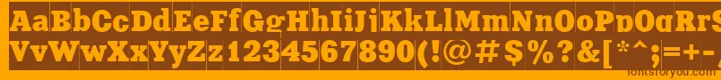 Fonte Xnc85C – fontes marrons em um fundo laranja