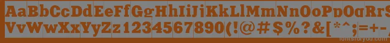 Czcionka Xnc85C – szare czcionki na brązowym tle