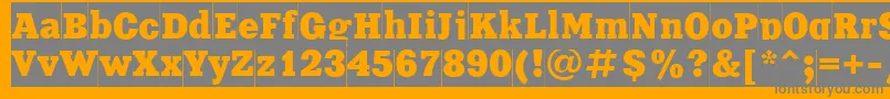 Czcionka Xnc85C – szare czcionki na pomarańczowym tle
